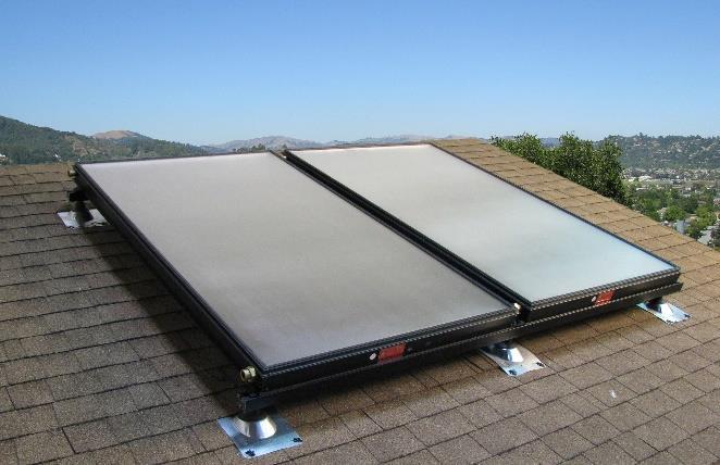 Types of solar hot water collectors Flat plate collector» Accounts for nearly 90% of systems