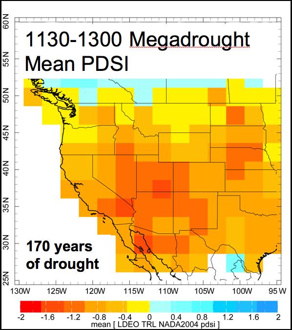 Droughts of the last century, including the devastating Southwest drought of the 1950s, as well as the even hotter drought that has plagued the Lower Colorado Basin since 1999, pale in comparison to