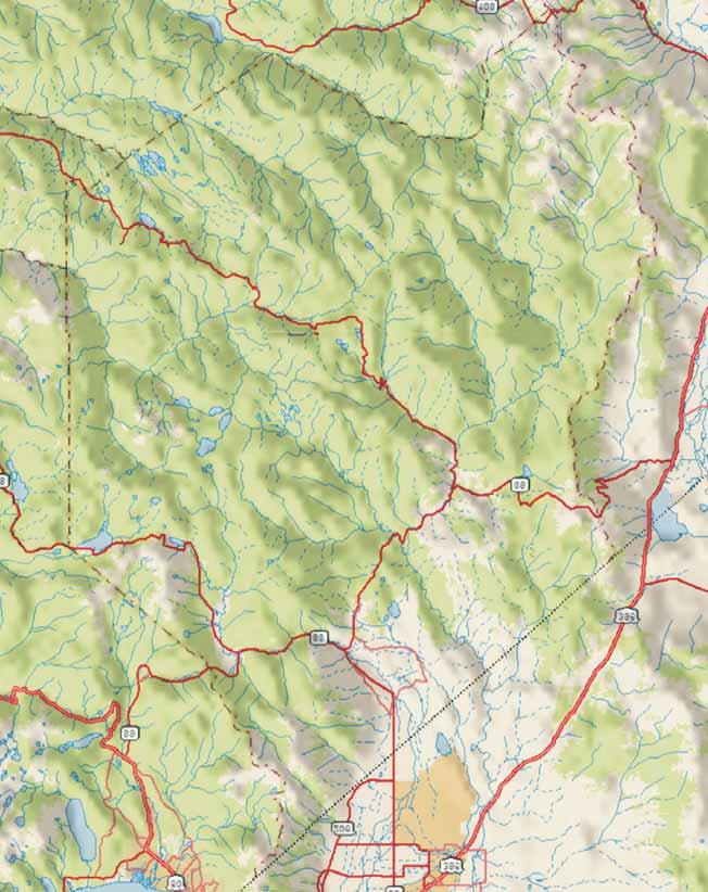 FIGURE 1 Alpine County Site Map 88 50 SOUTH LAKE TAHOE GARDNERVILLE 395 206 MEYERS DOUGLAS COUNTY 89 MESA VISTA 88 EL DORADO COUNTY ALPINE VILLAGE HUNG-A-LEL-TI WOODFORDS 395 AIRPORT MARKLEEVILLE