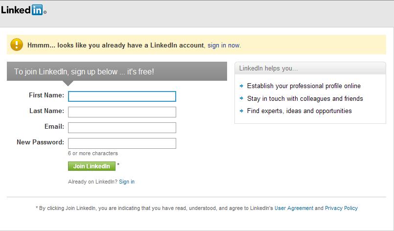 Login to LinkedIn 1. Sign up for a LinkedIn Account Go to https://www.