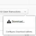 You can download the standard format simply by selecting the Download All Open Transactions button situated at both the top and the bottom of the overview.