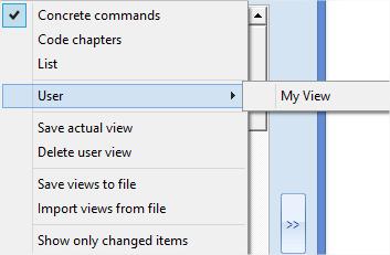 The user defined view can be created using Save actual view where the new view name can be written.