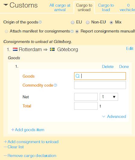68 User manual Here you add goods items.