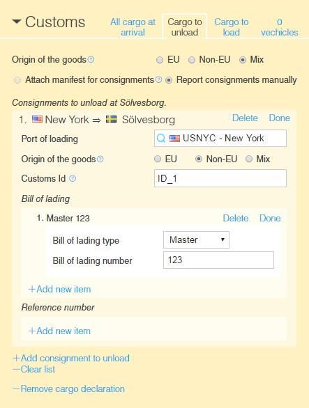 70 User manual When you choose to report the goods with origin of non-eu, you
