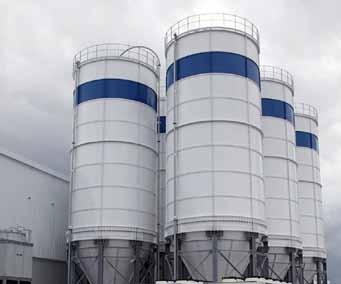 VERTICAL SILOS Both vertical silos can be divided into two or more compartments to contain different mixtures. Their bolted construction allows for easier shipping and installation.