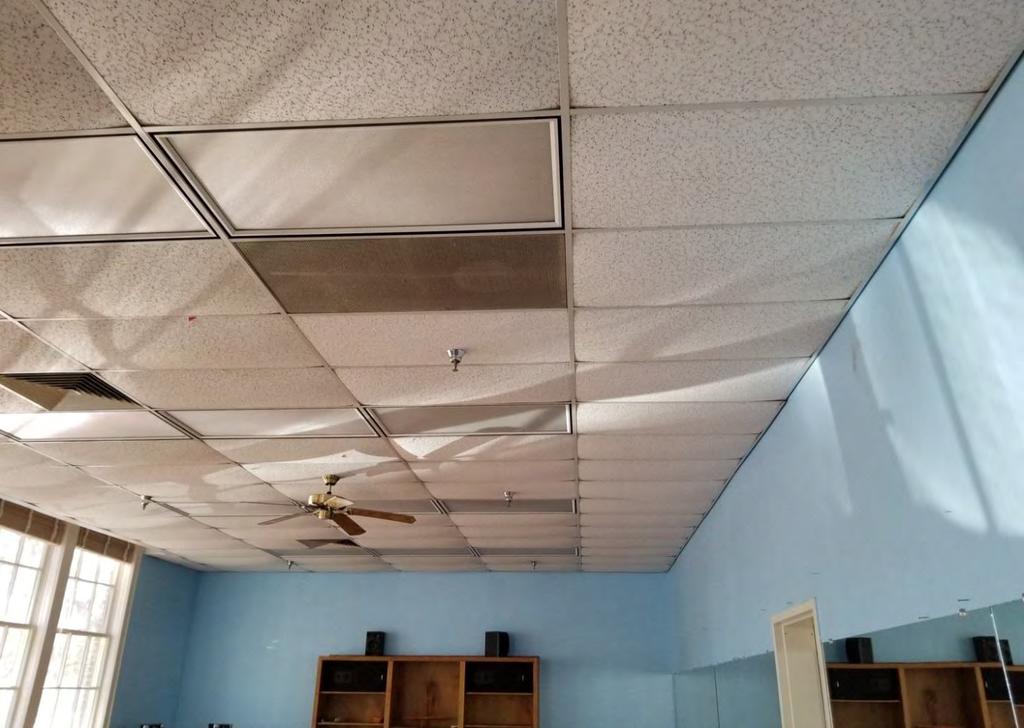 Replace sagging acoustic ceiling tile, possibly