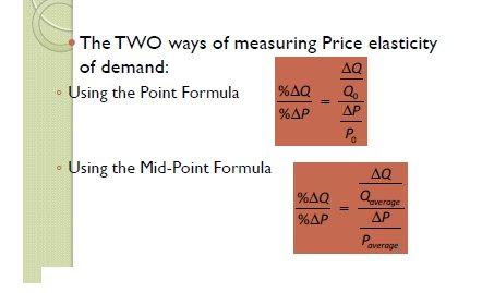 Technology State of nature Week 3 & 4 Elasticity Price elasticity of demand The Price elasticity of demand is a units free measure of the responsiveness of the quantity demanded of a good to a change