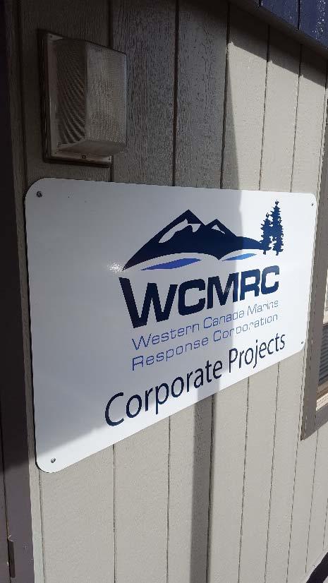 Signage will look similar to: Similar signage will be posted at the entrace to the response base to identify the site as a WCMRC spill response base.