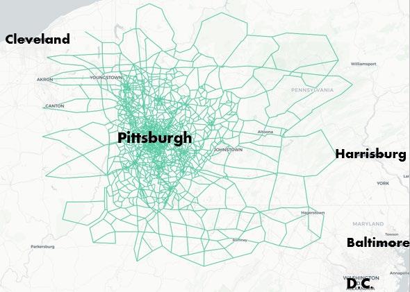 The network itself consists of 16,100 road links, 6,297 intersections and 80,089 origindestination pairs. Figure 4. The southwestern Pennsylvania transportation network used in experiments. 1. Results of multi-modal dynamic traffic demand estimation.