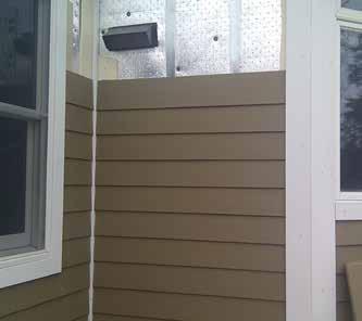 The steel furring strips create a transitional gap between the exterior of the building and the siding.