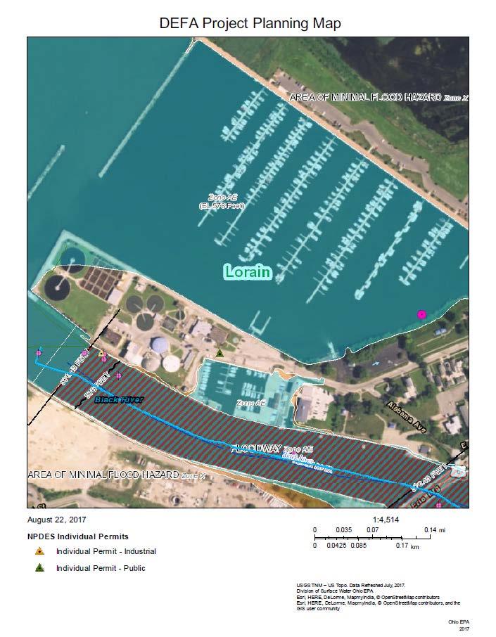 Project Location Figure 5, Lorain Black River WWTP and Black River/Lake Erie Floodplain and Floodway Areas After completing its alternatives analysis discussed above, the city decided to make the