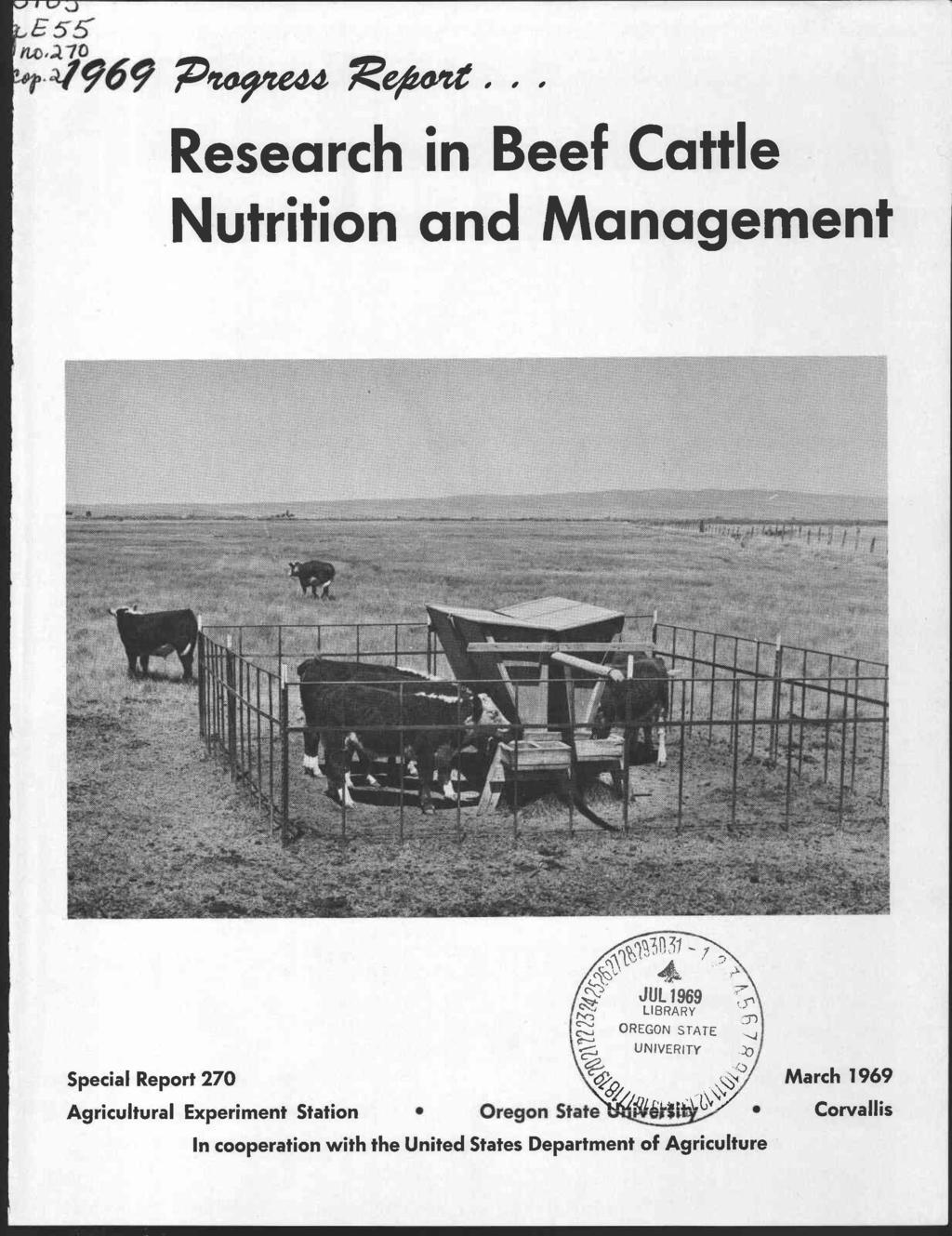 71969. p Research in Beef Cattle Nutrition and Management,,,r,-,q3-1 ``' ' (. ''\ ' JUL (%4 Z ct4.