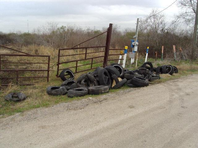 an international border; Many more scrap tires produced than