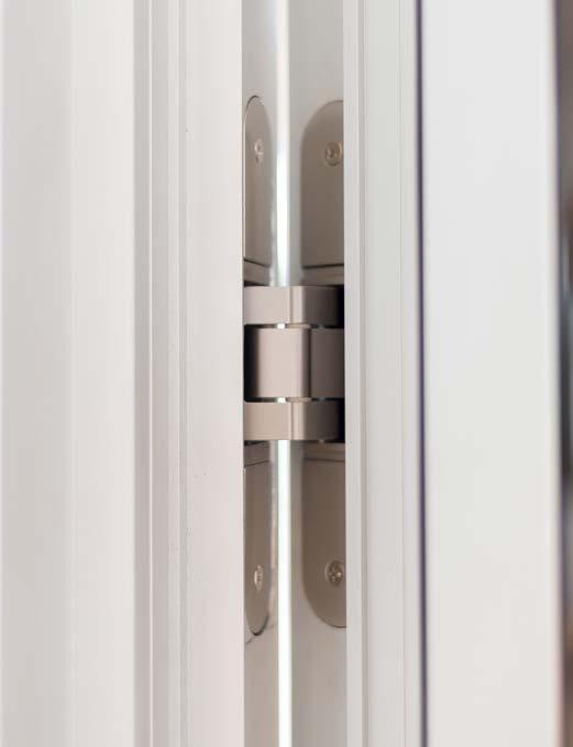 HINGE SYSTEM Our innovative concealed hinge allows full adjustment of the door