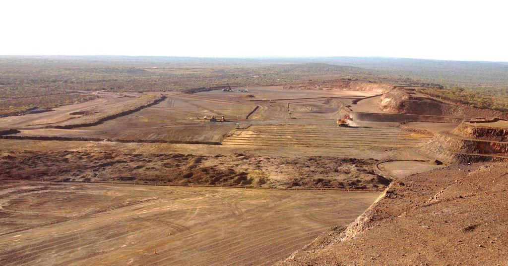 Figure 2: The Extension Hill open pit in March 2014, looking north. At the end of March, approximately 152,000 tonnes of crushed finished product was stockpiled at the mine.