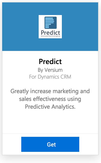 Get Started Install Data Insights by Predict by Versium Install Data Insights from the Dynamics Marketplace, or from AppSource. 1. Sign in to your Microsoft Dynamics CRM account and go to Settings. 2.