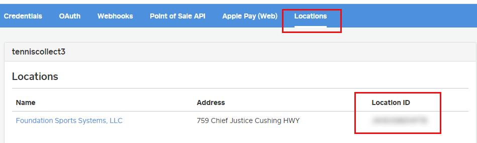 9) Move to the Locations tab and create a location Copy and paste the location ID (or write it down or take a screen snapshot).