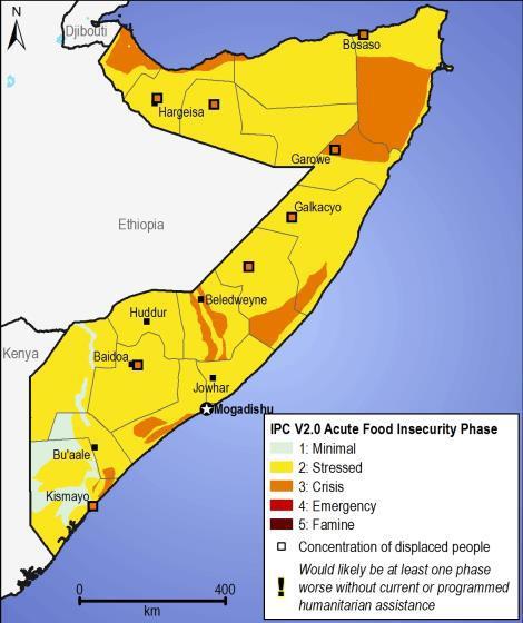 40% 2 out of 5 Somalis are acutely food insecure Integrated Food Security Phase Classification (IPC) Phases 2, 3 & 4, through December 2016.