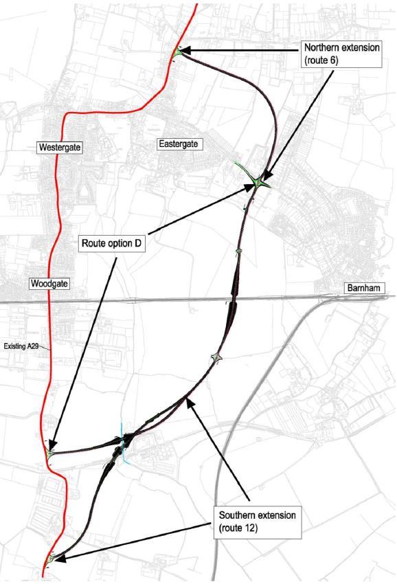Source: A29 Realignment Feasibility Study (July 2014) The A29 Realignment Feasibility Study sought to assess; a) whether the proposed alignment is feasible in engineering terms; b) whether the