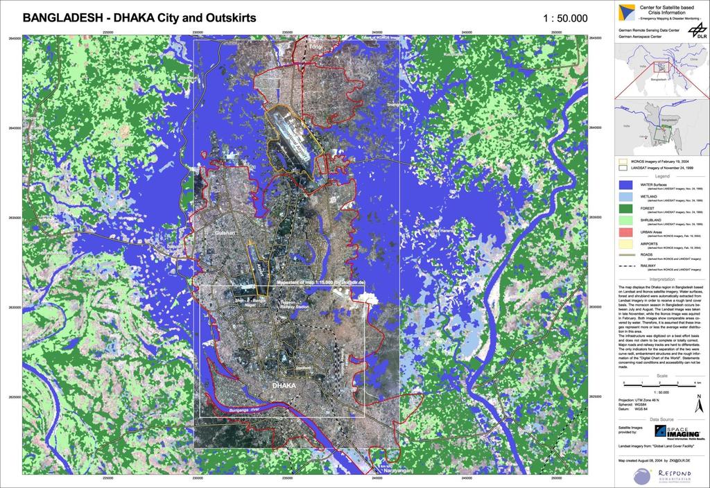 Location of Landfills Shown in the Satellite Image of Dhaka City