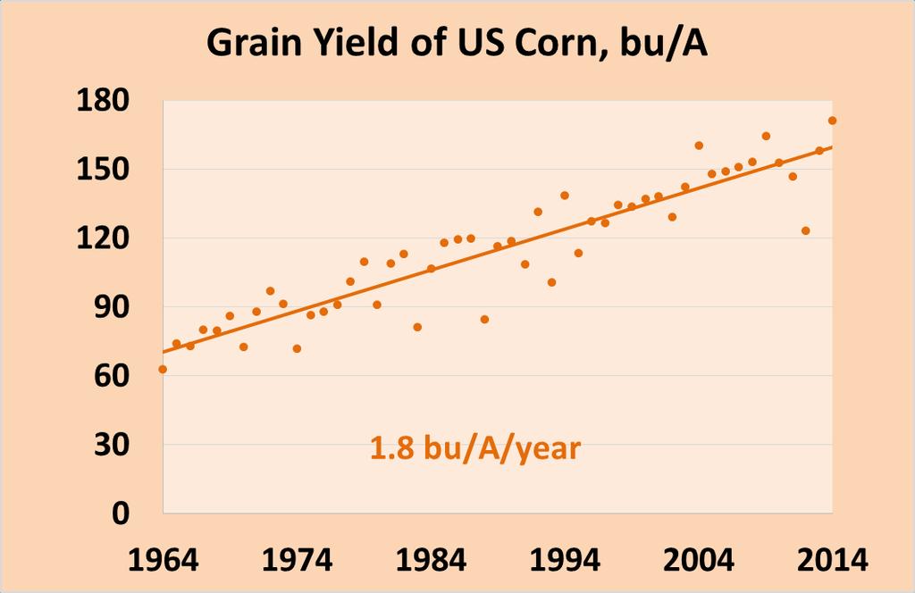 Corn 1) NUE trend driven by yield 2)