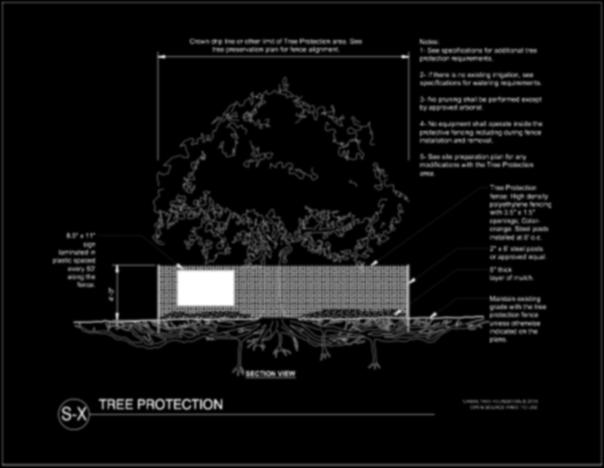 Tree Protection Diagram Crown drip line or other limit of Tree Protection area. See tree preservation plan for fence alignment. 4'-0" 8.