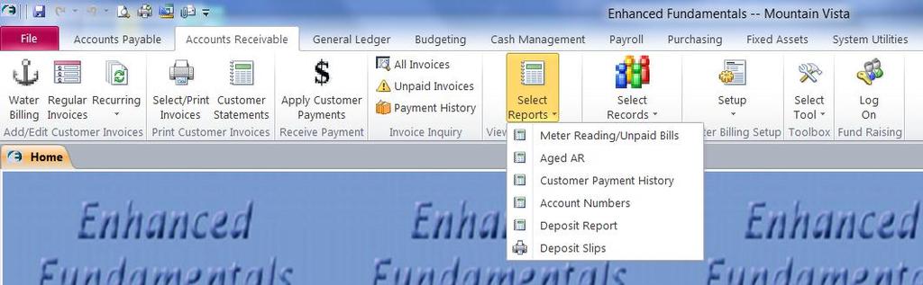 Accounts Receivable System includes basic Water/Sewer billing add-on to our AR module Fully integrated with G/L and all applicable customer records maintained in the system s included CRM (aka