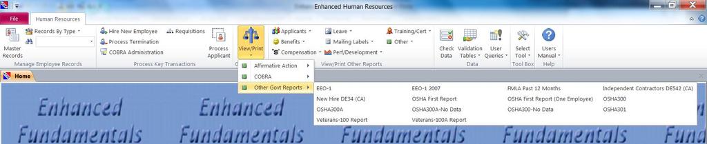 Human Resources Over 180 reports to maintain complete compliance with Federal & State reporting requirements The Human Resource module includes the following capabilities and features: Benefits