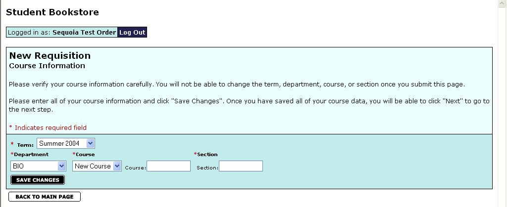 Adding Course Data Manually You have the option of selecting NEW COURSE and