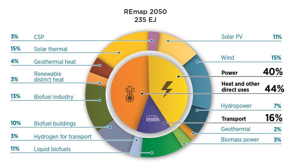 Major Modern Bioenergy Needs in 2050 More than a third of the total final energy consumption from renewables in 2050