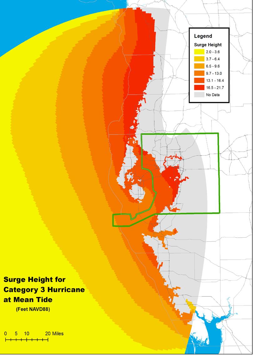Risk Scenario Simulated Category 3 storm surge Same category, trajectory