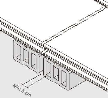 13 ANCHORING Take expansion pipes as centre line and lay the joists (cut if