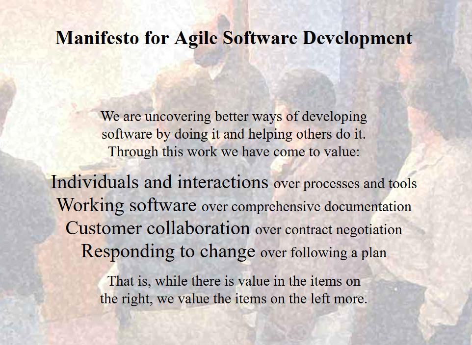 Figure 5. Screenshot from the Agile Manifesto s web page (http://agilemanifesto.org/).