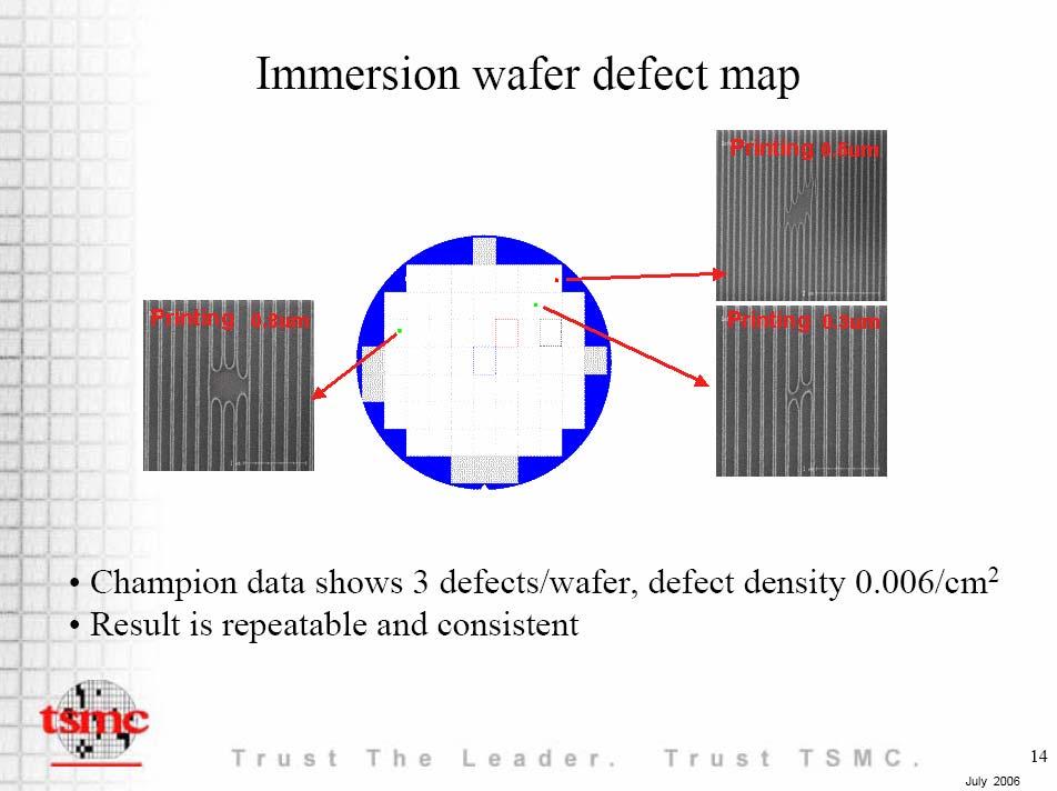 Immersion is imminent for volume manufacturing AMD & IBM Semiconductor