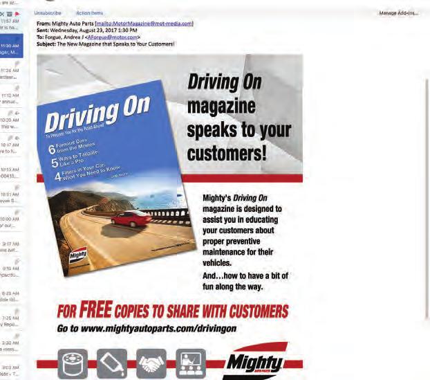 AMPLIFY YOUR MESSAGE WITH MOTOR e-blasts Let MOTOR Magazine distribute your next email blast Maximum Delivered 48,000 Average Open Rate 14.
