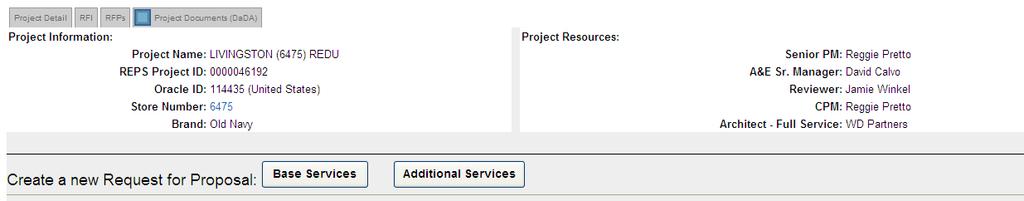 Select the REPS Project id from the homepage. From within the project page, select the RFP tab. A2.