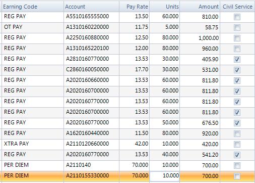 Using the Timesheet Quick Pay Entry Window: Use this routine after timesheet records have been generated or manually added and you simply want to enter units for that earning.