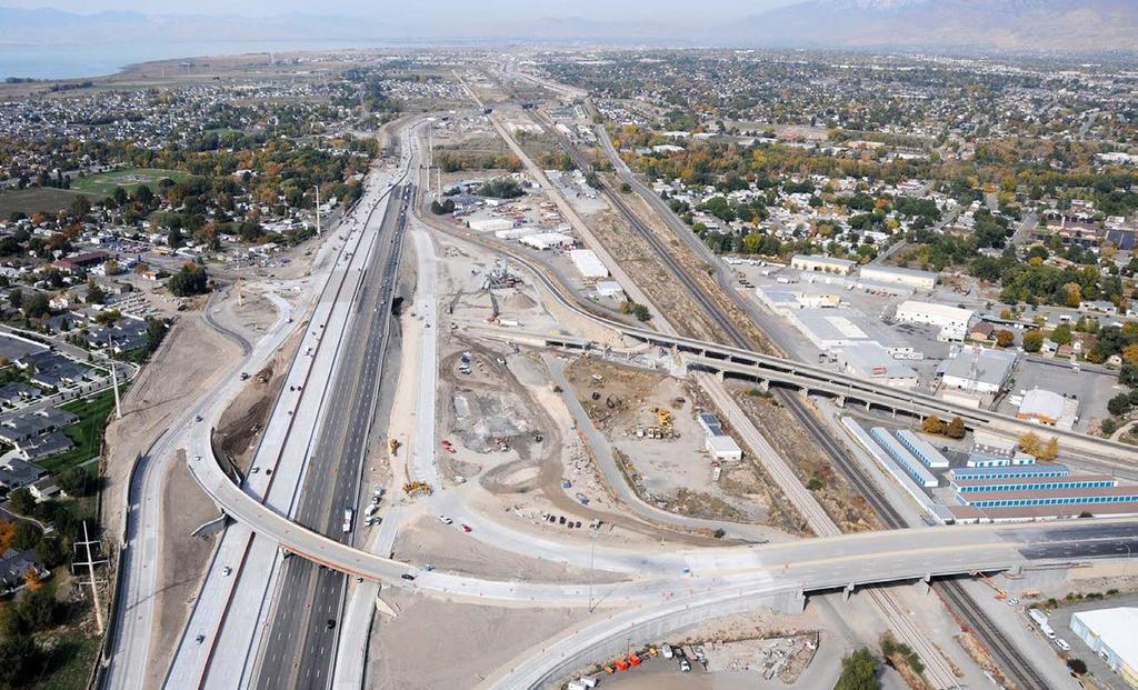 Photo Credit: Fluor Expedited I-15 CORE project interchange under construction in suburban Salt Lake City ABC, four bridges were constructed on the side of I-15. These bridges are as heavy as 3.
