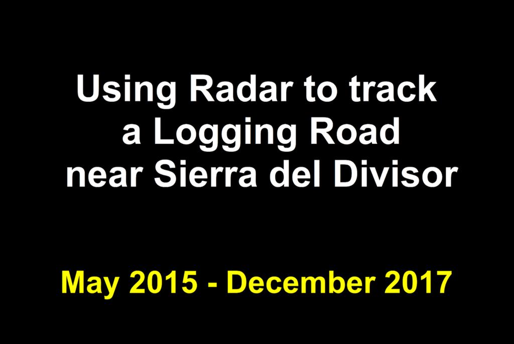 Regional Ex: tracking logging roads around Sierra del Divisor