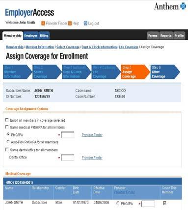 Assign Coverage - EmployerAccess Allows You to Choose