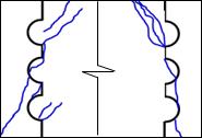 267 MPa Figure 3: Actual and hand sketch of failure crack of