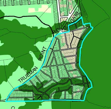 Map 13: Green Infrastructure (2017 Plan) the largest wetlands are in the southeasternmost corner of the community, on private property.
