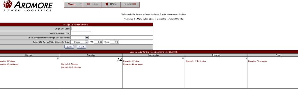 You can view shipments that you have scheduled, as well as all shipments that are due in to your facility.