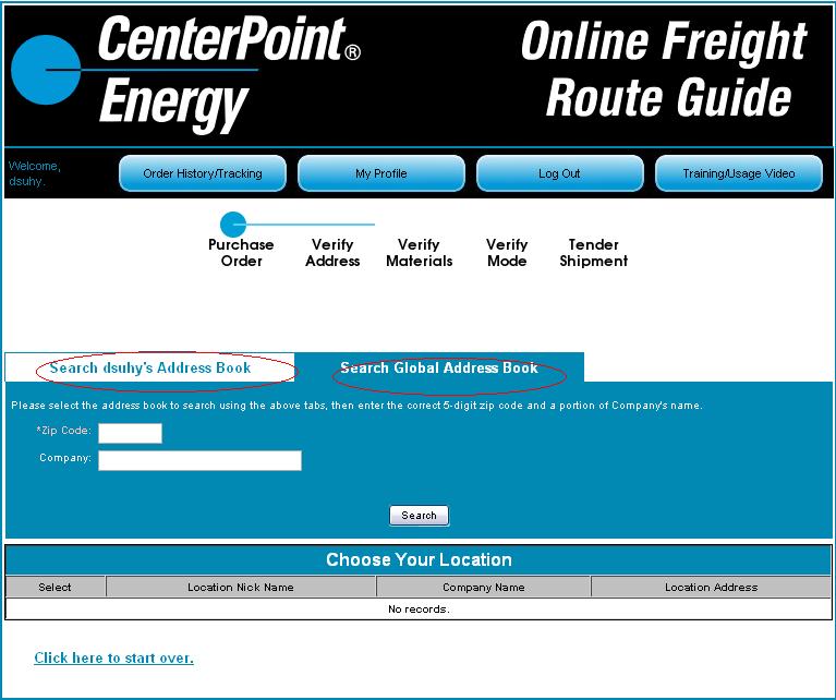 The shipping location can be changed by pressing Select Alternate Origin. Click on Select Alternate Destination to indicate where the shipment needs to be directed.