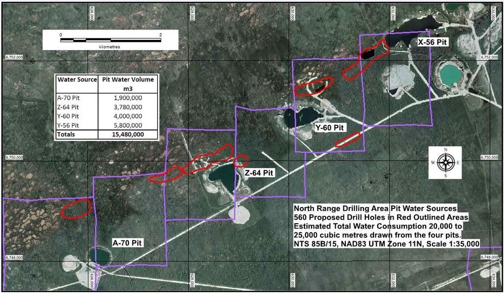 Figure 3. Possible Sources of Water for the Confirmation Drilling Program North Trend Pits.