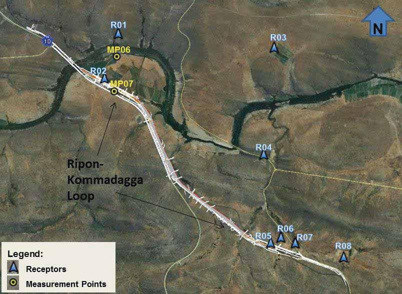 Export Railway Line: Eastern Cape Component Figure 3-4. Map of Ripon-Kommadagga Doubling Showing Noise Monitoring Points and Receptors 3.3.5 Sheldon Loop The Sheldon loop is located approximately 2.