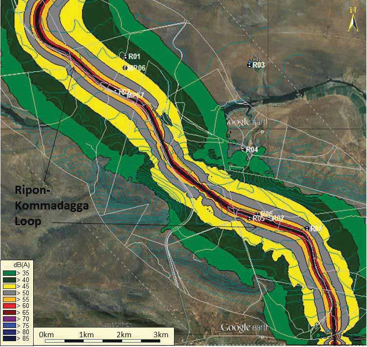 Export Railway Line: Eastern Cape Component Figure 6-8. Night-time Noise Contours: Ripon-Kommadagga Doubling Table 6-5.