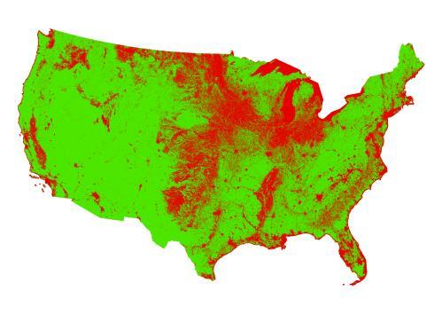 Cultivated energy crop land areas 2050 land use projection (USGS) Water Developed Mech. Dist.