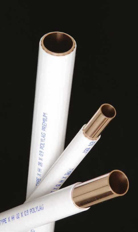 Copper Tube Polylag is manufactured with a plastic sleeve over quality BSEN1057 copper tube.
