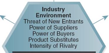 The External Environment : Industry Environment Set of factors directly influencing a firm and its competitive actions and competitive